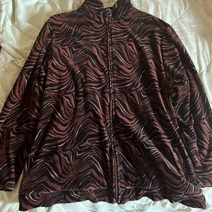 Brown, cotton and polyester blend, jacket (does not have hoodie)
